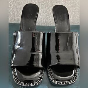 DKNY  Black Patent Women's Mules